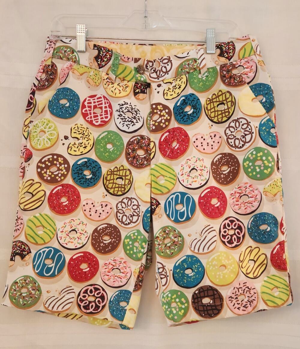 Loudmouth Golf Short Mens Sz.32 Doughnuts Near Mint Worn 1x Retired Pattern EUC
